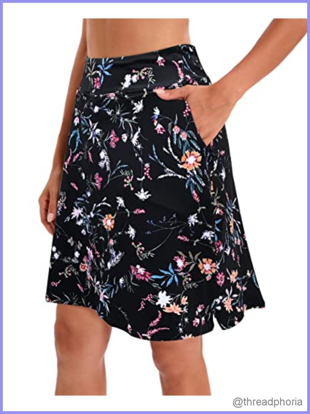 Women's Athletic Skort with Pockets High Rise Knee Length Workout Tennis Golf